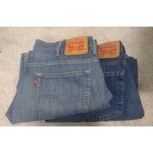 Levis 569 Jeans Mens 38x32 Relaxed Straight 100% Cotton Light & Dark 2 Pair!